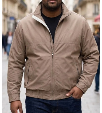 Blouson zippé homme beige 100% coton WINCHESTER JONAS1B