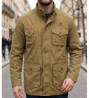 Saharienne homme jaune moutarde 100% coton WINCHESTER WE1238M