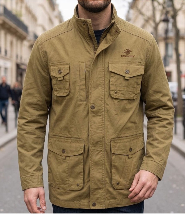 Saharienne homme jaune moutarde 100% coton WINCHESTER WE1238M