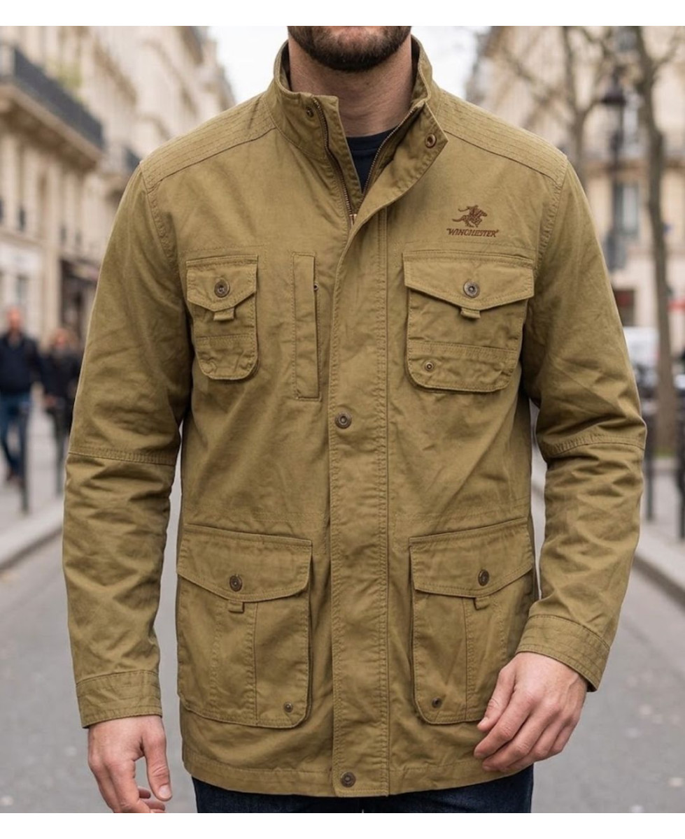 Saharienne homme jaune moutarde 100% coton WINCHESTER WE1238M