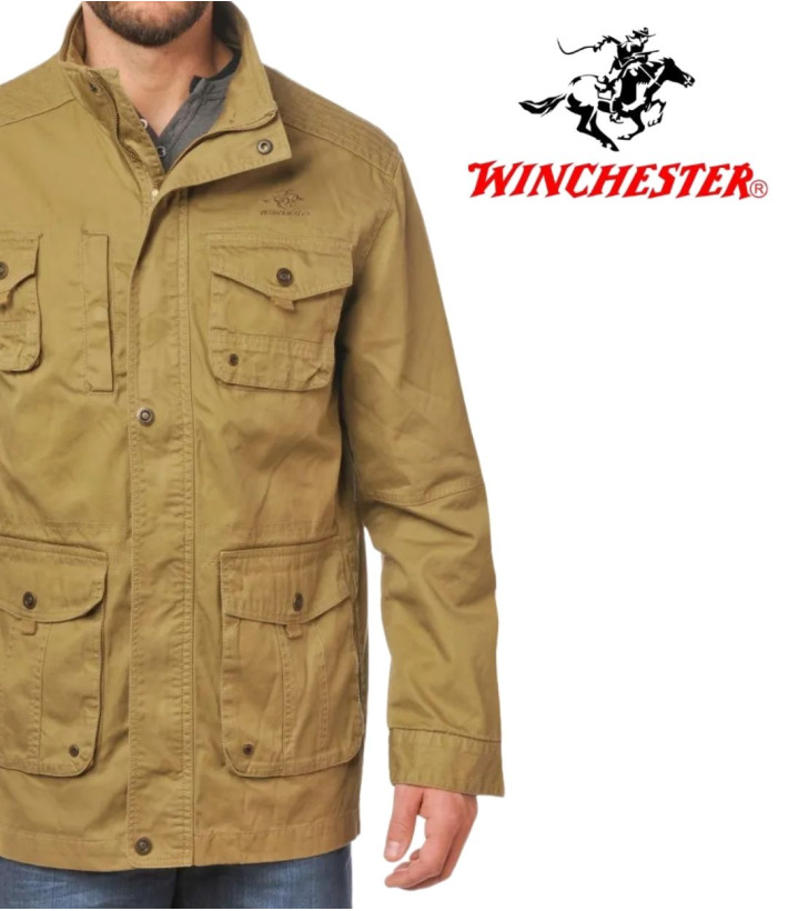 Winchester WE1238M — Saharienne homme jaune en pur coton