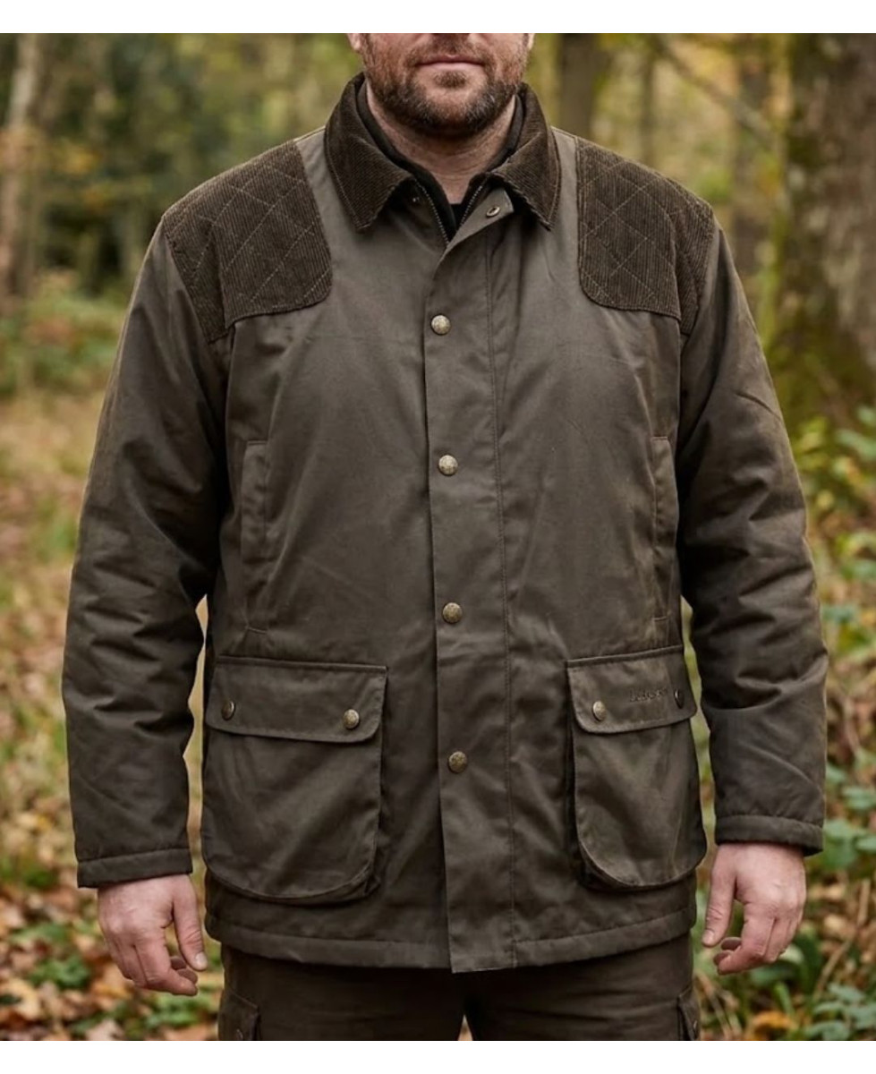 Veste de chasse homme verte déperlante LEDERTYS CLASSIC