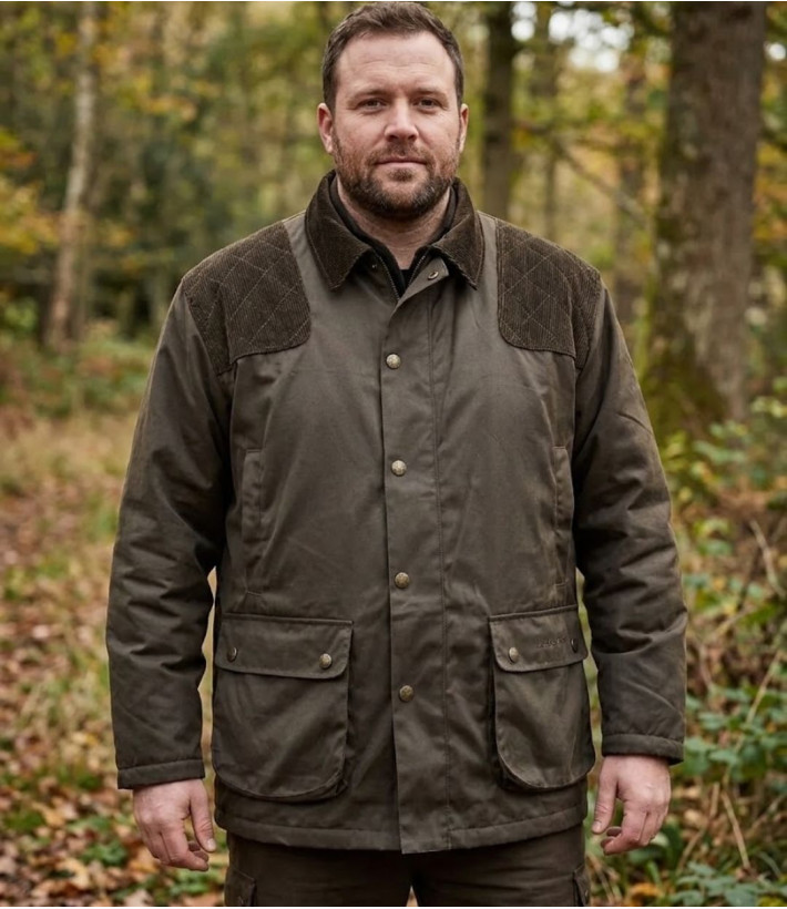 Ledertys Classic — Veste de chasse verte chaude déperlante