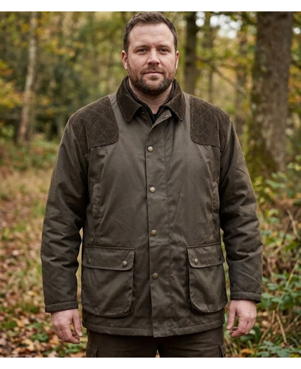 Ledertys Classic — Veste de chasse verte chaude déperlante