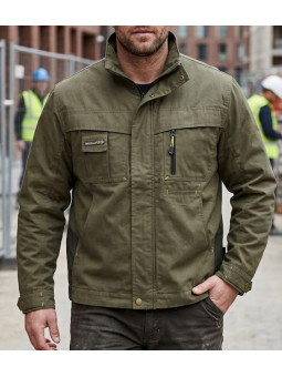 Veste de travail homme kaki et jaune TERRATREND 7631KJ