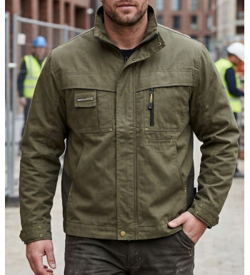 Veste de travail homme kaki et jaune TERRATREND 7631KJ