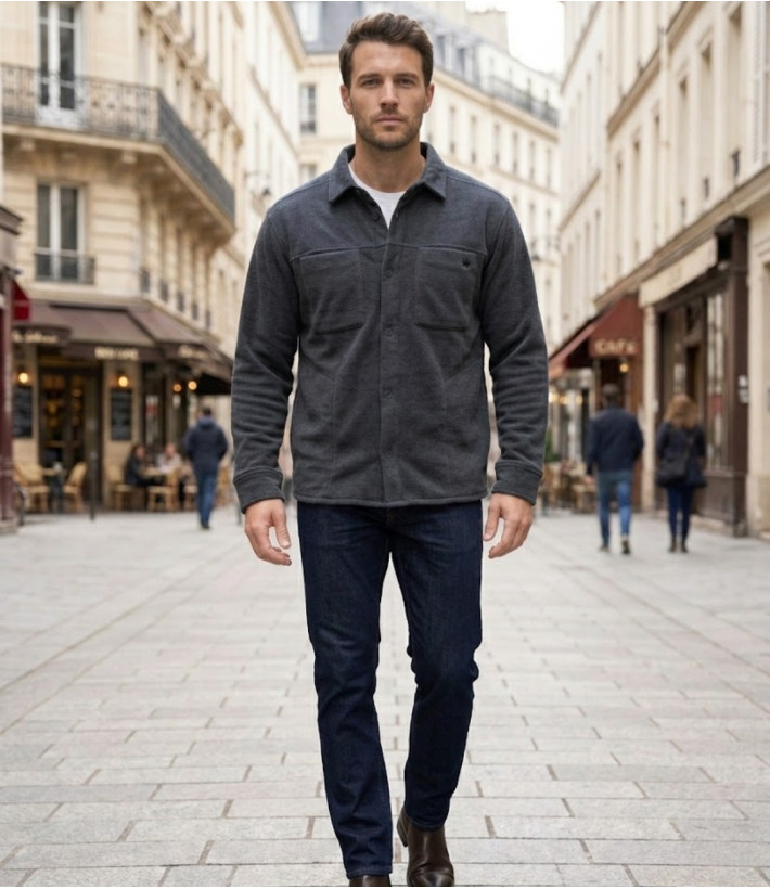 CHALLENGER CLARK2 — Surchemise polaire gris chiné