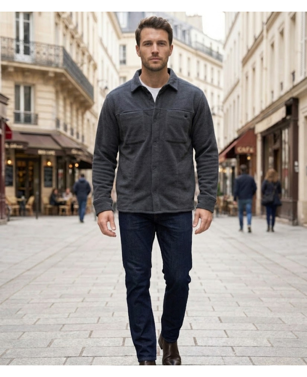 CHALLENGER CLARK2 — Surchemise polaire gris chiné