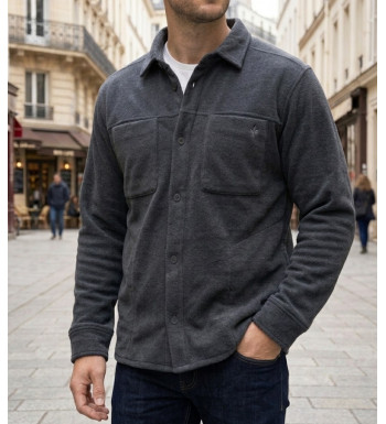CHALLENGER CLARK2 surchemise polaire gris chiné homme