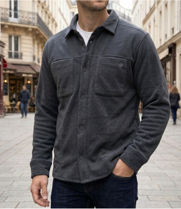 CHALLENGER CLARK2 surchemise polaire gris chiné homme