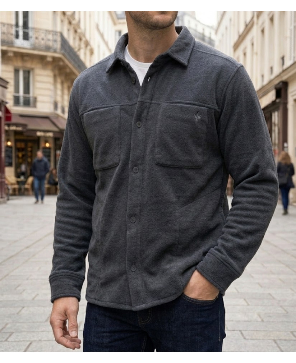 CHALLENGER CLARK2 surchemise polaire gris chiné homme