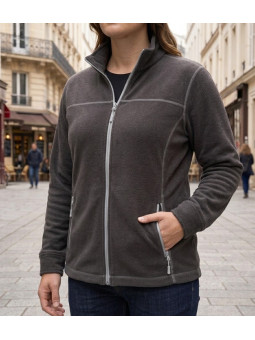 Veste polaire femme MAYFLOWER OSAKA1 noir avec col montant et poches zippées
