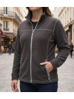 Veste polaire femme MAYFLOWER OSAKA1 noir avec col montant et poches zippées