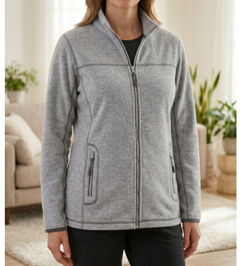 Veste polaire femme MAYFLOWER OSAKA3 gris avec col montant et poches zippées