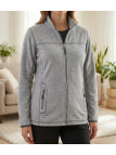 Veste polaire femme MAYFLOWER OSAKA3 gris avec col montant et poches zippées