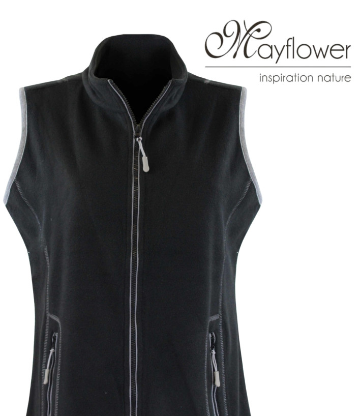 MAYFLOWER SAKURA1 — Gilet polaire noir sans manches