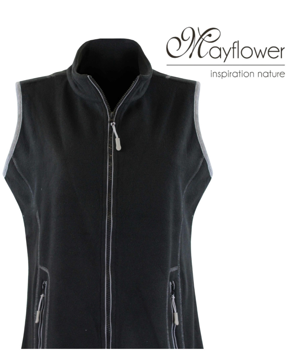 MAYFLOWER SAKURA1 — Gilet polaire noir sans manches