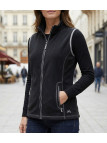 Gilet sans manches polaire femme MAYFLOWER SAKURA1 noir avec col montant et poches zippées