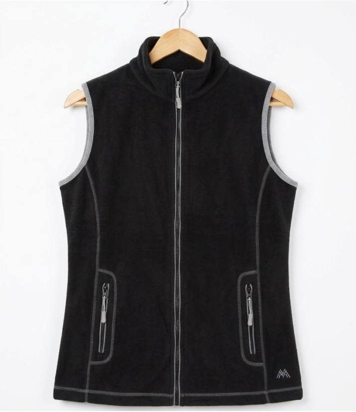 MAYFLOWER SAKURA1 — Gilet polaire noir sans manches