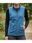 Gilet sans manches polaire femme MAYFLOWER SAKURA2 bleu avec col montant et poches zippées