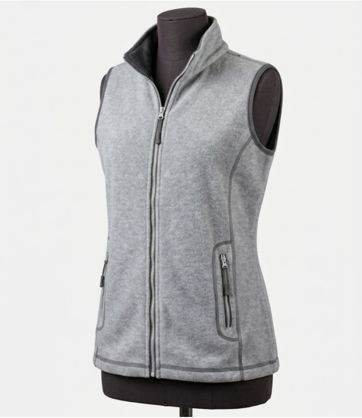 MAYFLOWER SAKURA3 — Gilet polaire gris sans manches