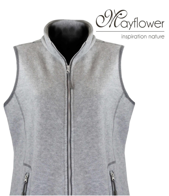 MAYFLOWER SAKURA3 — Gilet polaire gris sans manches