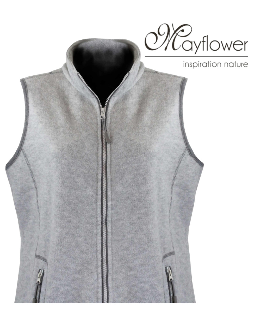 MAYFLOWER SAKURA3 — Gilet polaire gris sans manches