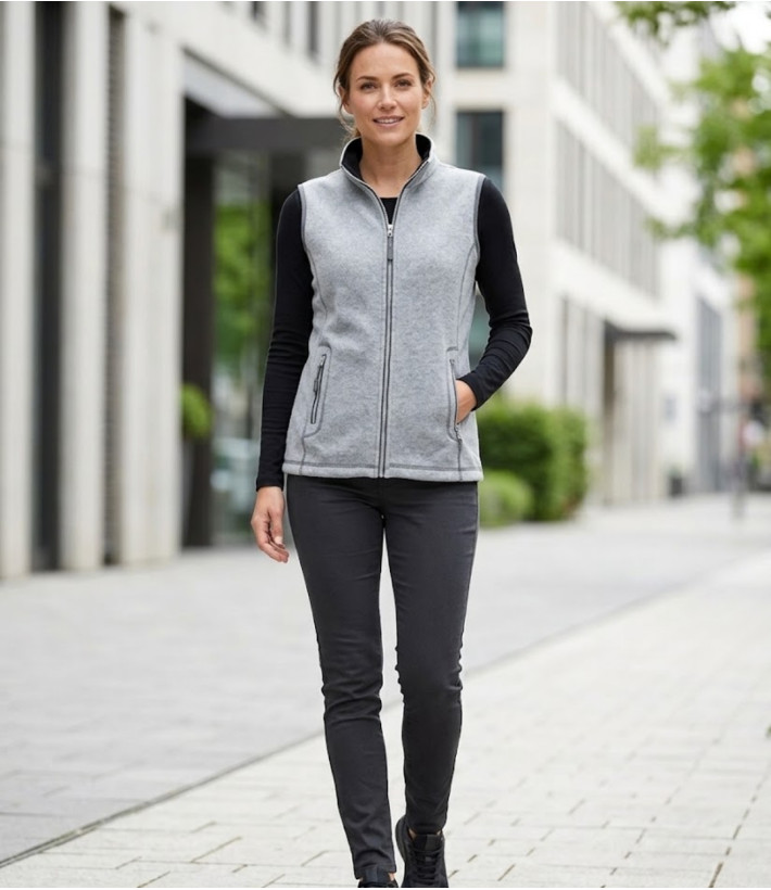 MAYFLOWER SAKURA3 — Gilet polaire gris sans manches