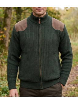 Veste zippée homme doublée polaire kaki LEDERTYS EMPIEC