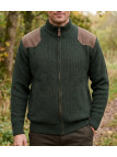 Veste zippée homme doublée polaire kaki LEDERTYS EMPIEC