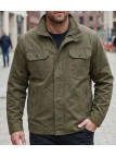 Mayflower DIVISI — Blouson homme zippé marron en pur coton