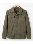 Mayflower DIVISI — Blouson homme zippé marron en pur coton