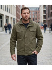 Mayflower DIVISI — Blouson homme zippé marron en pur coton