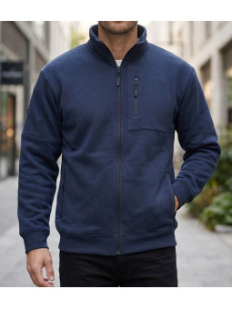 Veste sweat zippée CHALLENGER CAPITAINE1 bleu marine avec poches zippées