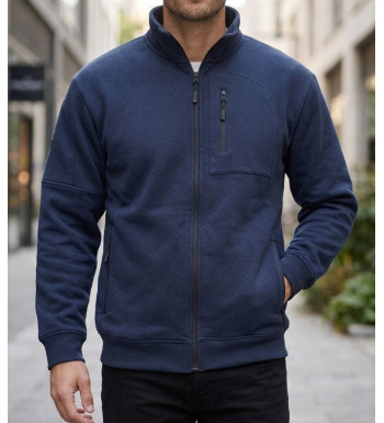 Veste sweat zippée CHALLENGER CAPITAINE1 bleu marine avec poches zippées