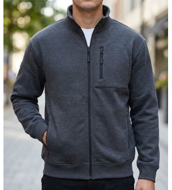 CHALLENGER CAPITAINE3 Veste sweat zippée gris foncé avec 4 poches zippées