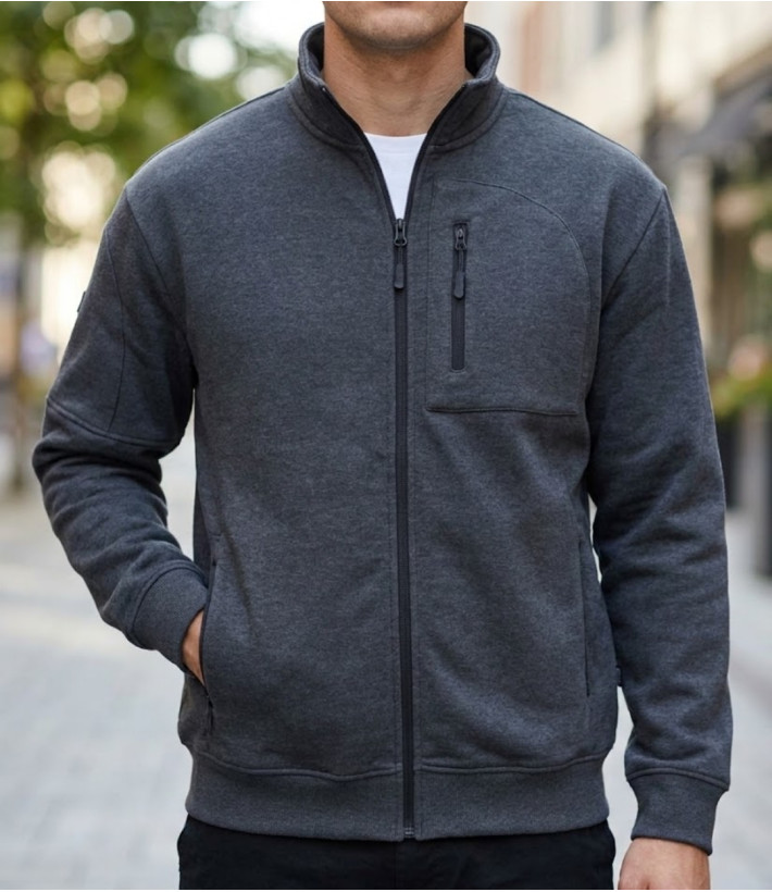 CHALLENGER CAPITAINE3 Veste sweat zippée gris foncé avec 4 poches zippées