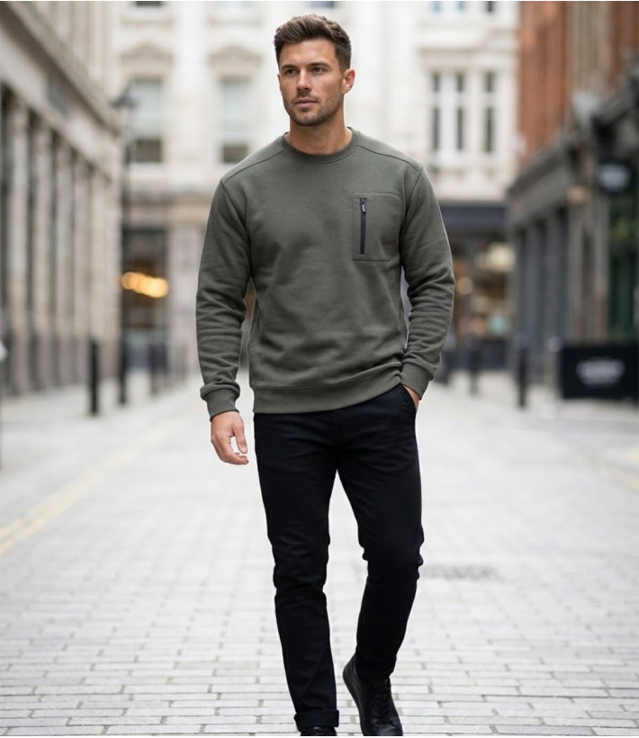 CHALLENGER GARRY1 — Sweat Col Rond Gris Quartz