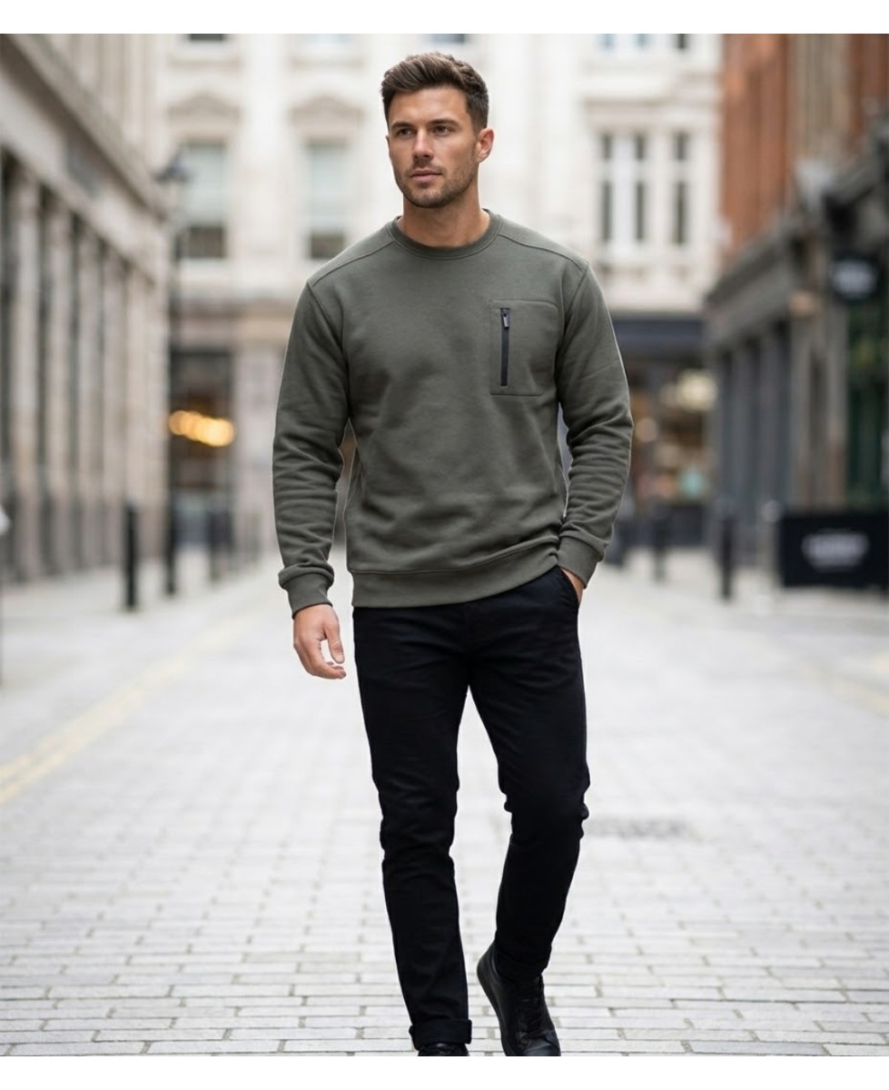 CHALLENGER GARRY1 — Sweat Col Rond Gris Quartz