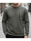 Sweat-shirt col rond CHALLENGER GARRY1 gris quartz avec poche poitrine zippée