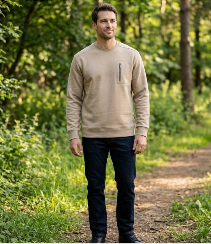 CHALLENGER GARRY2 — Sweat Col Rond Beige