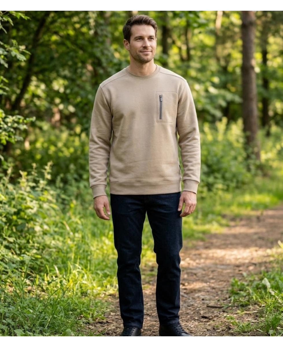CHALLENGER GARRY2 — Sweat Col Rond Beige