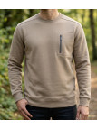 Sweat-shirt col rond CHALLENGER GARRY2 beige avec poche poitrine zippée