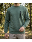Sweat-shirt col rond CHALLENGER GARRY5 kaki avec poche poitrine zippée