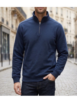 CHALLENGER PALERME2 sweat col camionneur bleu marine pour homme