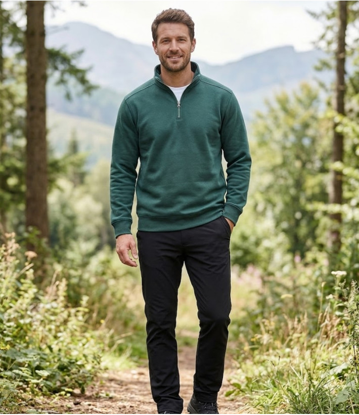 CHALLENGER PALERME4 — Sweat Col Camionneur Vert