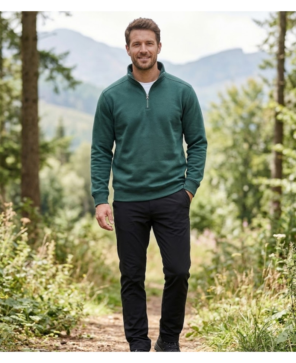 CHALLENGER PALERME4 — Sweat Col Camionneur Vert