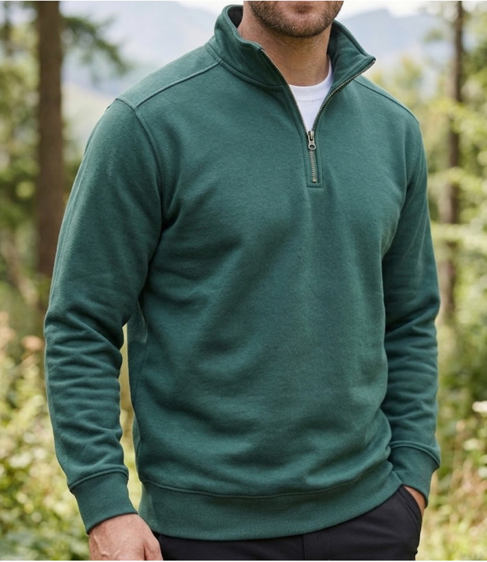 CHALLENGER PALERME4 sweat col camionneur vert foncé pour homme