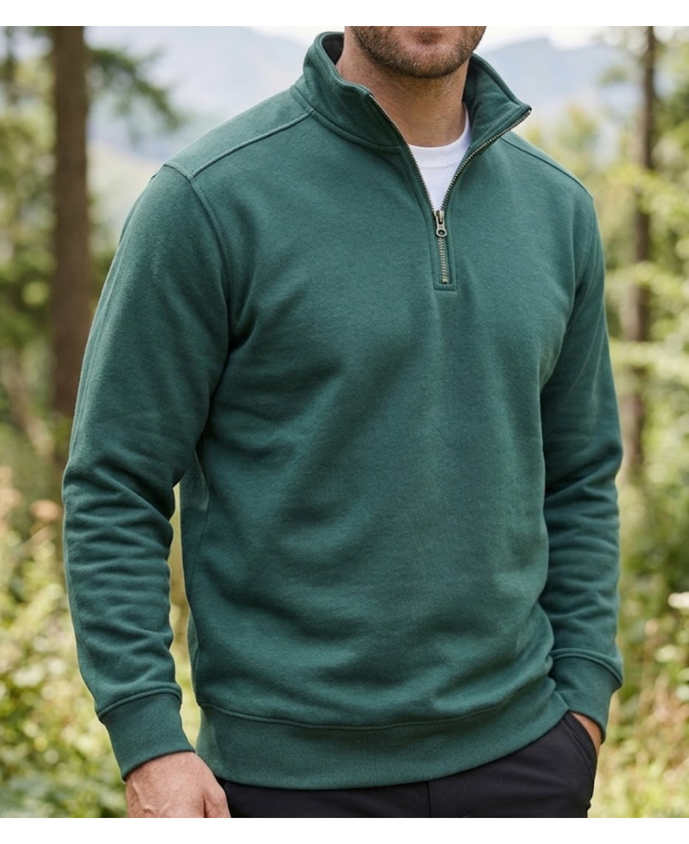 CHALLENGER PALERME4 sweat col camionneur vert foncé pour homme