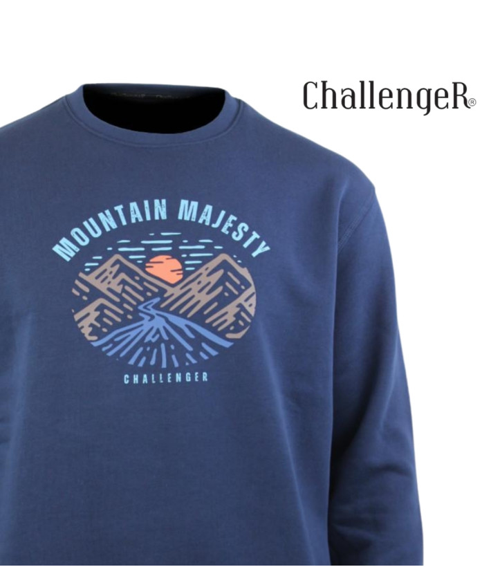 CHALLENGER PARK1 — Sweat Imprimé Marine Homme